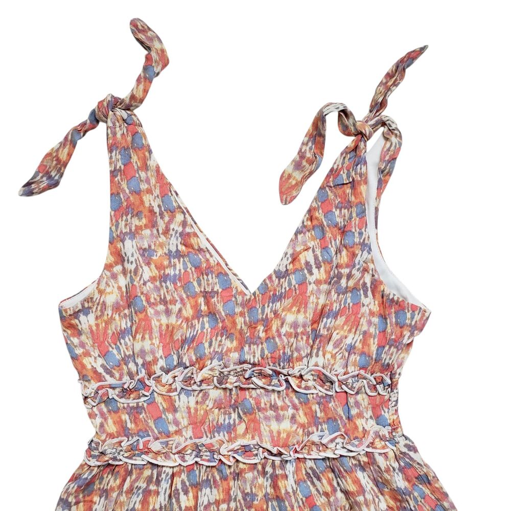 Gypsies & Moondust Mini Sun Dress Small Geometric Tie Shoulder Boho - Picture 4 of 10